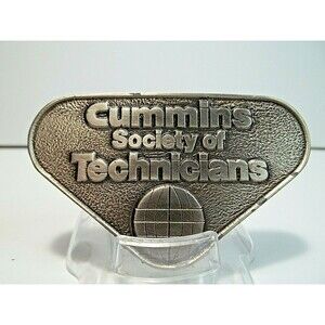 Vintage CUMMINS Society of Technicians Diesel Engines Belt Buckle - VGC